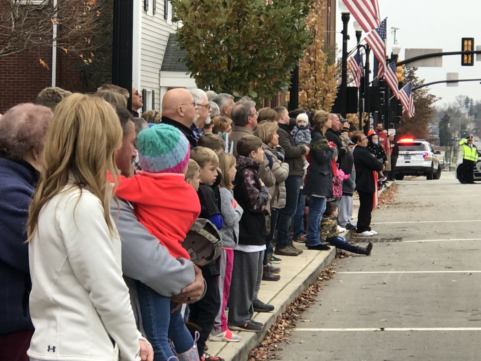 Patriots line Philadelphia Street